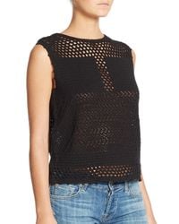 Generation Love | Black Cotton Crochet Sleeveless Top | Lyst