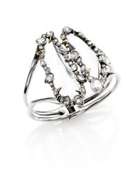 Alexis Bittar | Metallic Lucite & Crystal Cluster Open Cuff Bracelet | Lyst