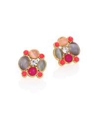 kate spade new york | Pink Bashful Blossom Cluster Statement Stud Earrings | Lyst