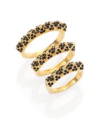 Eddie Borgo | Metallic PavÉ Crystal Pyramid Band Ring Set | Lyst