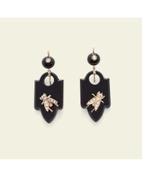 Erica Weiner - Black Victorian Onyx Earrings With Seed Pearl Studded Flies - Lyst