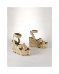 Polo Ralph Lauren | Beige Raffia Ethel Espadrille | Lyst