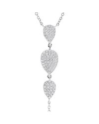 Anne Sisteron - Metallic 14kt White Gold Diamond Triple Pear Drops Lariat Necklace - Lyst