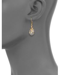 John Hardy | Metallic Classic Chain Diamond & 18k Yellow Gold Feather Drop Earrings | Lyst