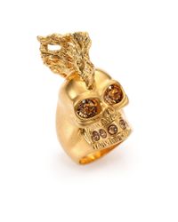 Alexander McQueen | Metallic Skull Punk Fish Ring | Lyst