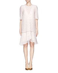 Chloé | Pink Sheer Dash Knit Ruffle Dress | Lyst