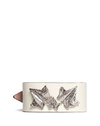 Alexander McQueen | White Ivy Leaf Leather Bracelet | Lyst