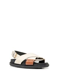 Marni | Brown Fussbett In Calfskin With Typical Rope-and-rubber Bottom | Lyst