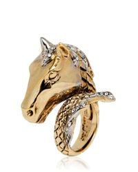 Roberto Cavalli | Metallic Arion Ring with Swarovski Crystals | Lyst