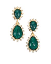 Kenneth Jay Lane | Metallic Double Teardrop Clip Earrings | Lyst