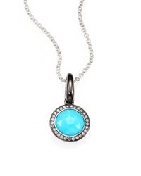 Ippolita | Blue Turquoise, Diamond & Blackened Sterling Silver Lollipop Charm | Lyst
