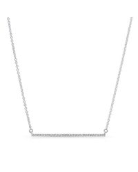 Anne Sisteron - 14kt White Gold Diamond Thin Bar Necklace - Lyst