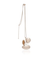 Marni | Metallic 3 Pebble Necklace In Palladium And Horn | Lyst
