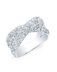 Anne Sisteron - Metallic 14kt White Gold Diamond Twist Ring - Lyst