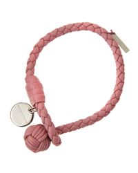 Bottega Veneta - Pink Leather Bracelet - Lyst