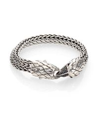 John Hardy | Metallic Classic Chain Black Sapphire, Black Chalcedony & Sterling Silver Eagle Head Bracelet | Lyst