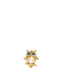 Kenneth Jay Lane | Metallic Crystal Pavé Topaz Owl Ring | Lyst