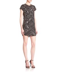 Parker | Black Topaz Bead Embellished Cocktail Dress | Lyst