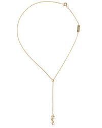 Saint Laurent | Metallic Monogram Gold Plated Silver Necklace | Lyst