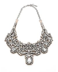 Valentino | Metallic Glamorous Crystal Satin Bib Necklace | Lyst