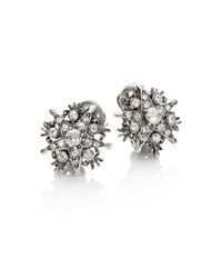 Oscar de la Renta | Metallic Crystal Stars Clip-on Earrings/silvertone | Lyst