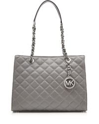 Michael Kors | Gray Borsa Mini Jet Set Travel Large Ew Crossbody Saffiano Metallizato | Lyst