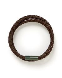 Tateossian | Brown 'chelsea' Double Wrap Braided Bracelet for Men | Lyst