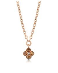 Rebecca | Metallic Candy - 18 Kt Rose Gold Over Bronze Necklace W/ Flower Charm | Lyst