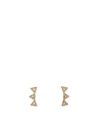 Rebecca Minkoff | Metallic Three Triangle Button Earring | Lyst