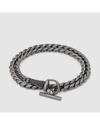 Lyst Gucci Silver Horsebit Bracelet With Leather Wrap In Metallic Men S Metallic Silver Horsebit Bracelet