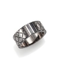 Gucci | Metallic Diamante Pattern Ring for Men | Lyst
