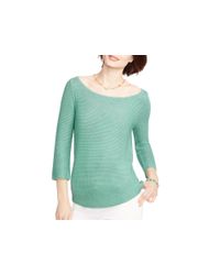 Ralph Lauren | Green Lauren Textured Ballet Neck Sweater | Lyst