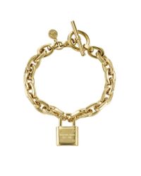Michael Kors - Metallic Brilliance Gold-tone Padlock Bracelet - Lyst