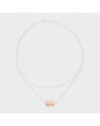Paul Smith | Metallic Women's Long Silver Necklace With Copper Facet Bead | Lyst