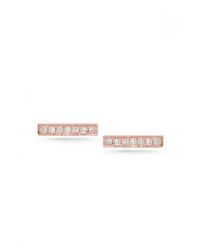 Dana Rebecca | Pink Sylvie Rose Bar Earring In Rose Gold | Lyst