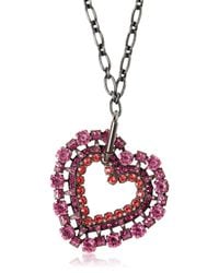 Lanvin | Metallic Heart Pendant Necklace | Lyst