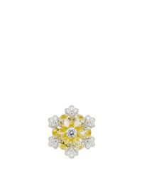 CZ by Kenneth Jay Lane | Yellow Pear Cut Cubic Zirconia Flower Ring | Lyst