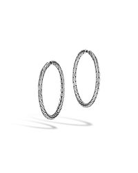 John Hardy | Metallic Classic Chain Medium Hoop Earrings | Lyst