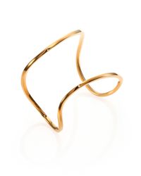 Tory Burch | Metallic Hammered Open Cuff Bracelet | Lyst