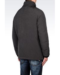 Armani Jeans | Green Hooded Pea Coat In Technical Fabric for Men | Lyst