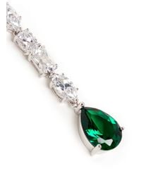 CZ by Kenneth Jay Lane | Green Pear Cut Cubic Zirconia Linear Drop Earrings | Lyst