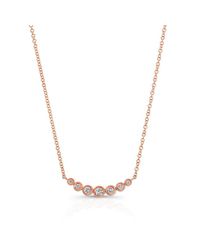 Anne Sisteron - Pink 14kt Rose Gold Bezel Set Diamond Hazel Necklace - Lyst