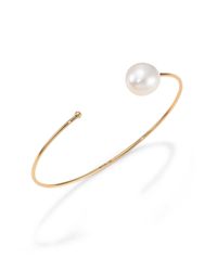 Mizuki | Metallic Sea Of Beauty 12Mm White Freshwater Pearl & 14K Yellow Gold Cuff Bracelet | Lyst