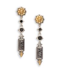 Konstantino | Multicolor Asteri Black Diamond, 18k Yellow Gold & Sterling Silver Triple-drop Earrings | Lyst