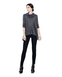 Alice + Olivia - Gray Draped Neck Top - Lyst
