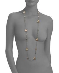 Chan Luu | Metallic Pyrite Beaded Station Necklace | Lyst
