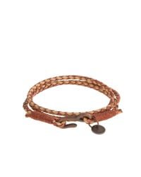 Caputo & Co. | Natural . Antiqued Leather Triple-wrap Bracelet for Men | Lyst