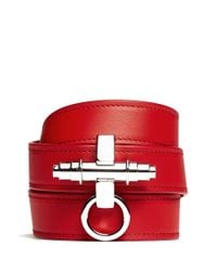 Givenchy | Red Obsedia Triple Wrap Leather Bracelet | Lyst