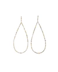 Anne Sisteron - Multicolor 14kt Yellow Gold Diamond Large Open Pear Earrings - Lyst
