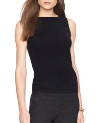 Ralph Lauren | Black Lauren Wool-blend Sleeveless Sweater | Lyst